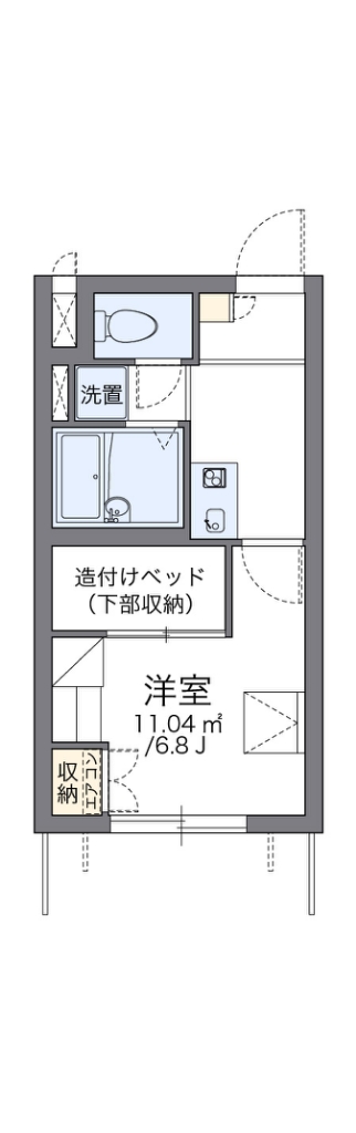 レオパレスハーナ 104号室 間取り