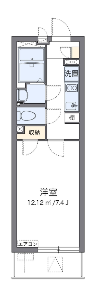 クレイノフルブルーム 104号室 間取り