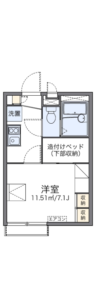 レオパレス多摩ハッピーランド 101号室 間取り