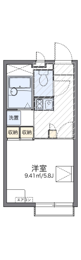 レオパレス新都心 303号室 間取り