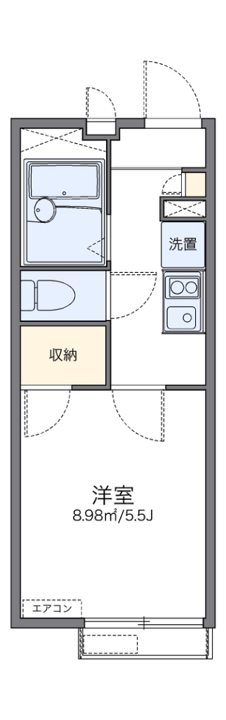 レオパレスめぐみ壱番館 201号室 間取り