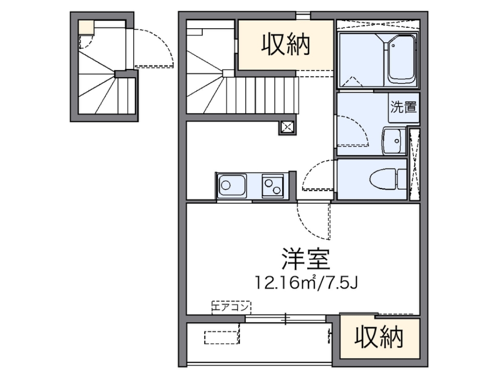 レオネクストモコプル 202号室 間取り