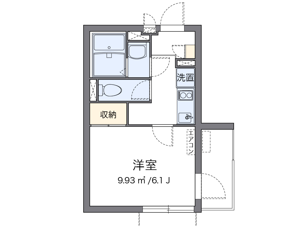 クレイノＺＥＲＯ　３ 201号室 間取り