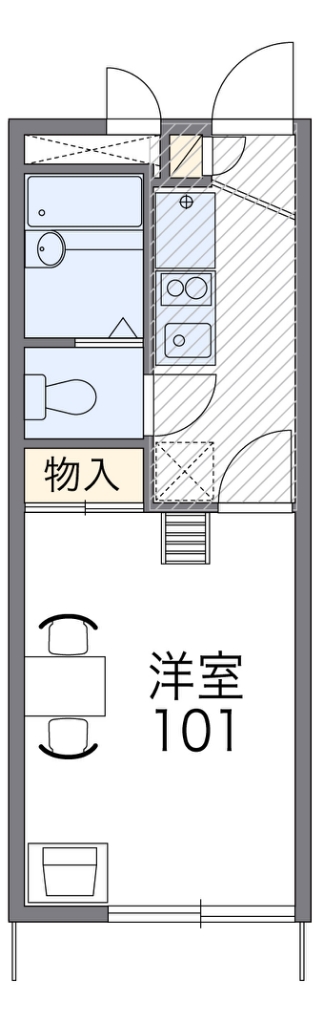 レオパレスフジ 105号室 間取り