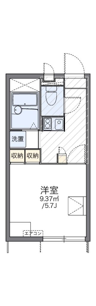 レオパレスエメラルドグリーン 111号室 間取り