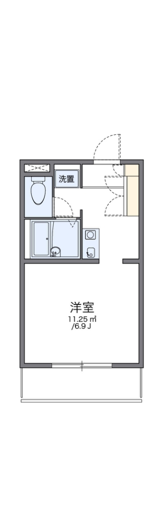 レオパレスシェル都 107号室 間取り