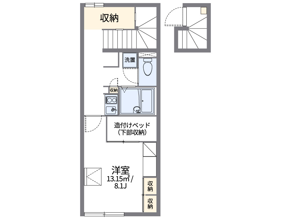 レオパレスＣＥＣＩＬＣＯＵＲＴ 203号室 間取り