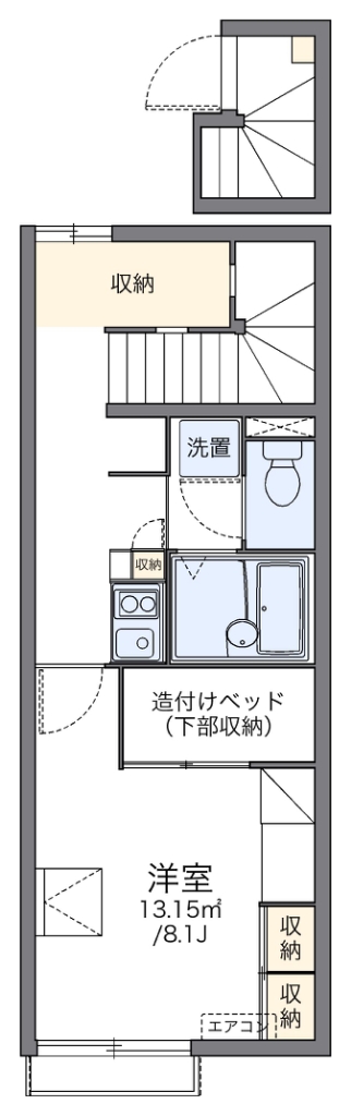 レオパレスグレイシャス 208号室 間取り