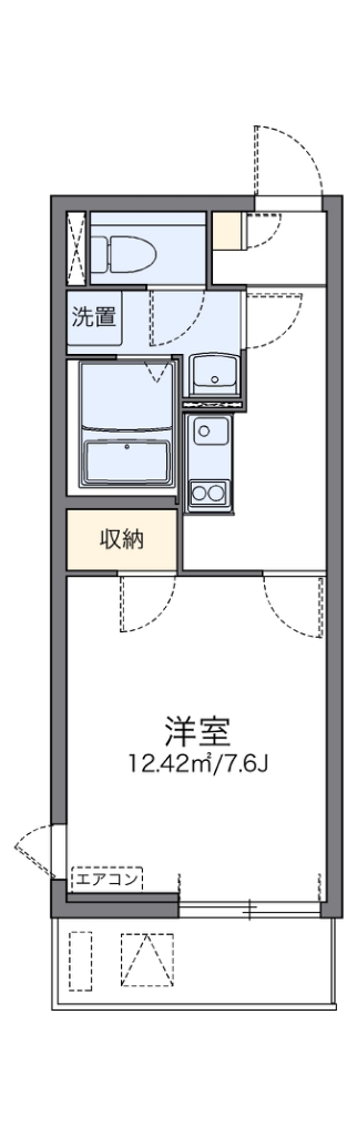 レオネクストラグレージュⅡ 109号室 間取り