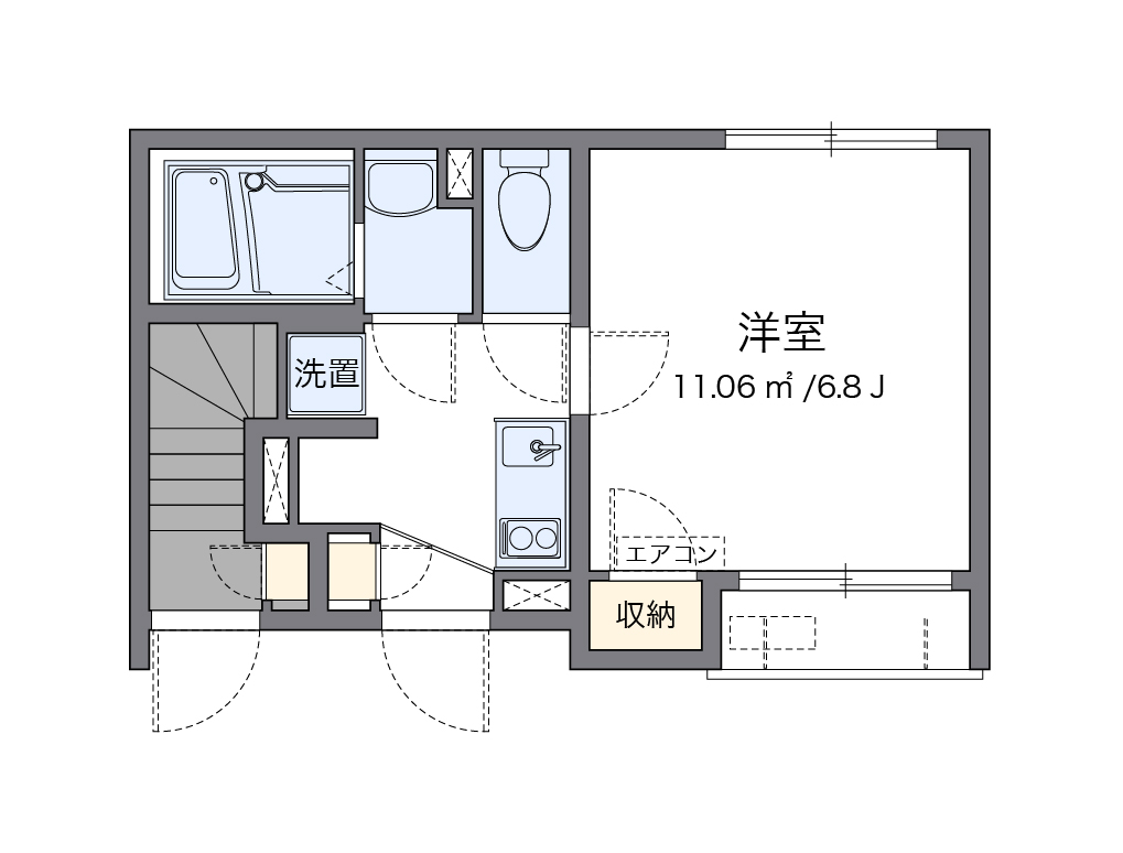 レオネクストＳＡＫＡＹＡ 102号室 間取り