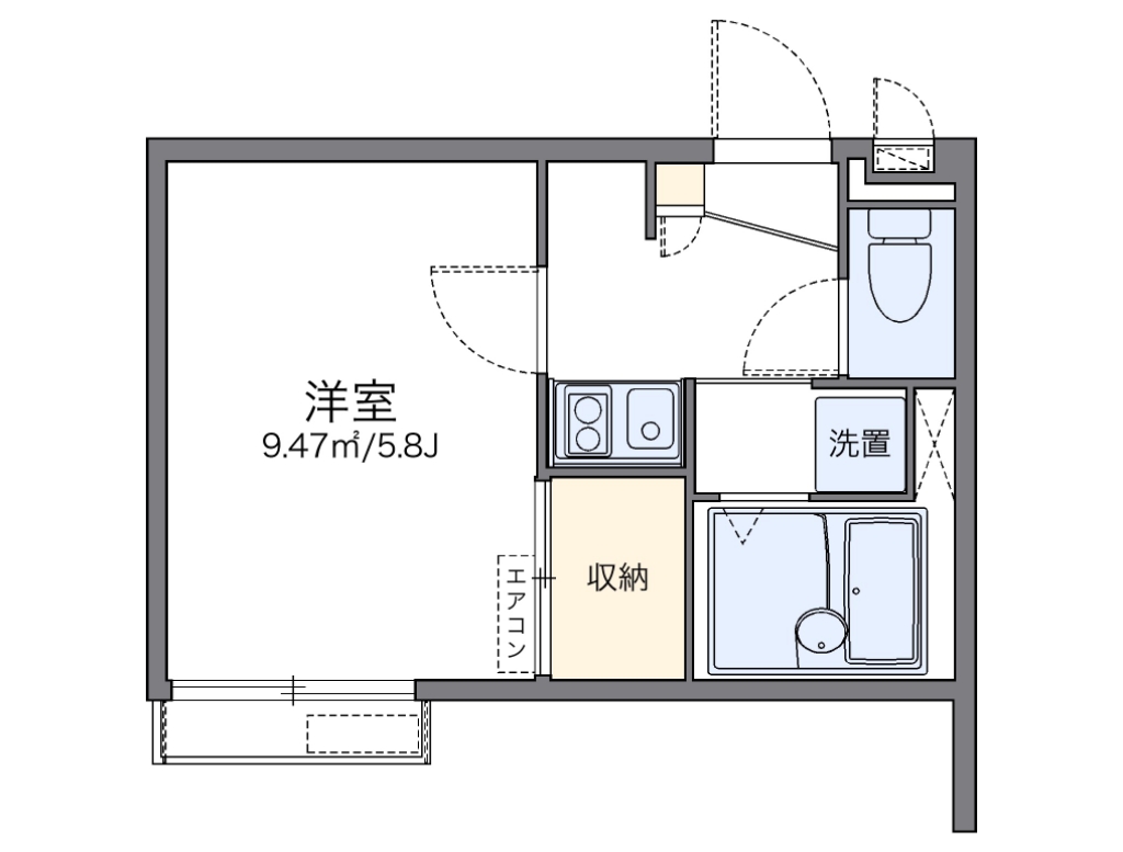 レオパレスコーポＯＨＴＡＫＩ 203号室 間取り