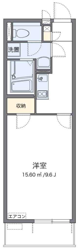 クレイノＲＯＵＴＥ　１６ 202号室 間取り