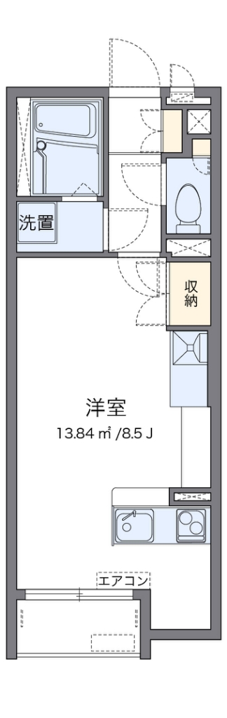 レオネクストリバーサイド 105号室 間取り