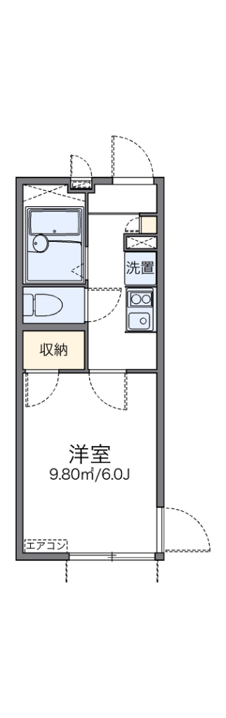 レオパレスなでしこ 104号室 間取り