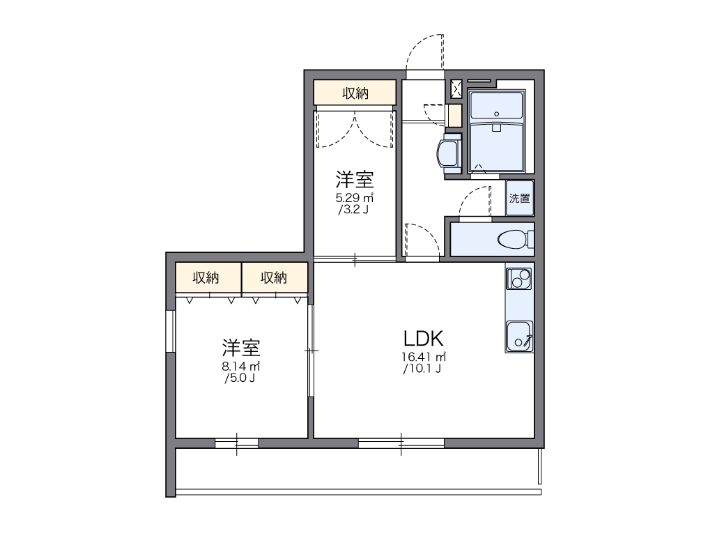 レオパレスはなみずき壱番館 201号室 間取り