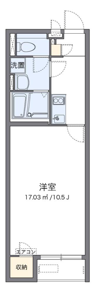 クレイノユートピア 102号室 間取り