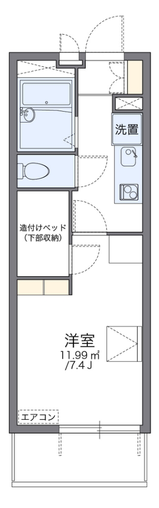 レオパレス嵯峨野 205号室 間取り
