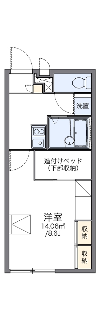 レオパレスインターハイツ 208号室 間取り