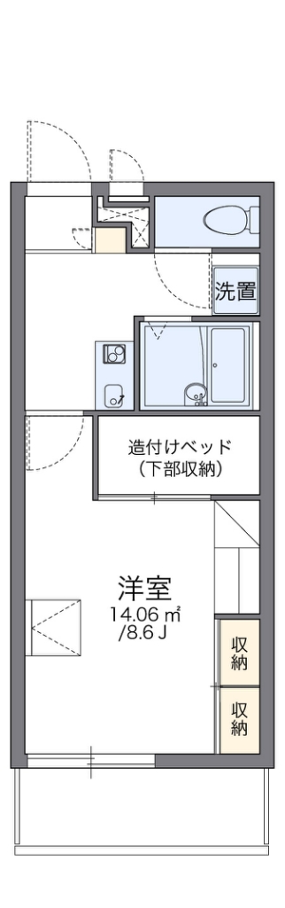 レオパレスＳＵＮＲＩＳＥⅡ 307号室 間取り