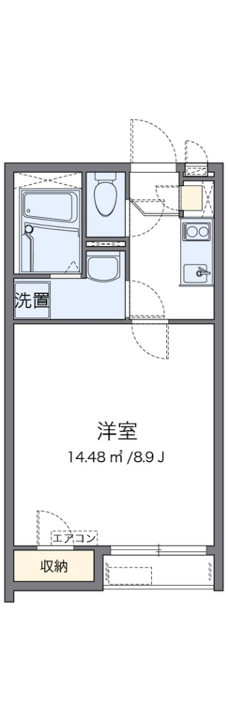 クレイノさんふらわー入谷 109号室 間取り