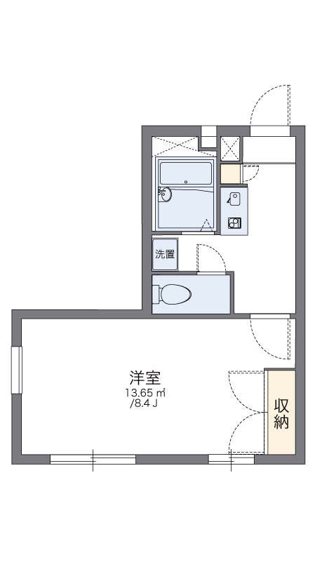 レオパレスＴＡＣＨＩＢＡＮＡ 101号室 間取り