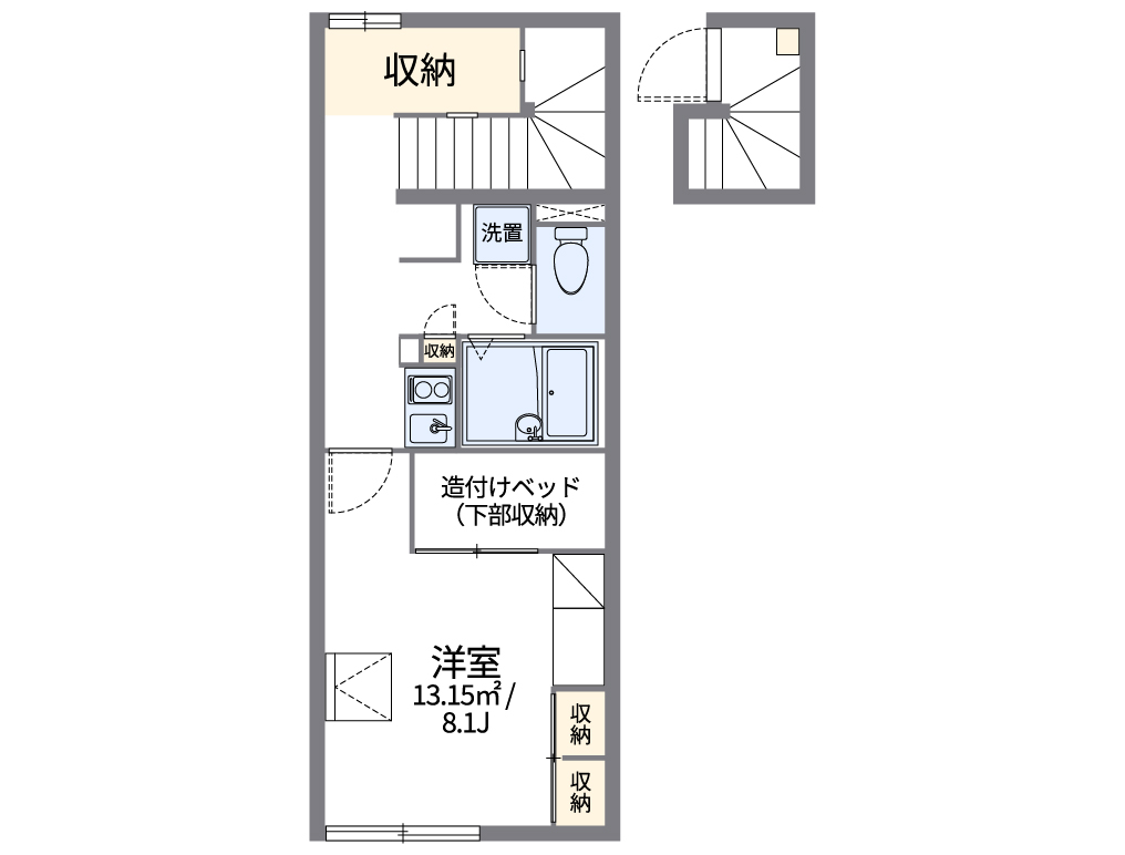 レオパレス新町Ⅱ 212号室 間取り