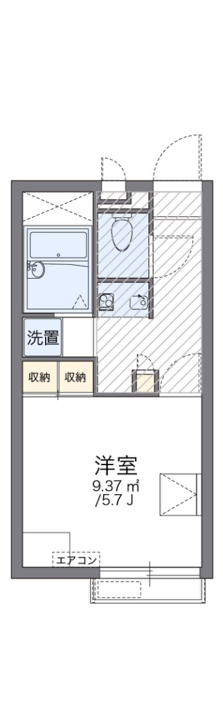 レオパレスＮＡＧＡＫＵＲＡⅡ 204号室 間取り