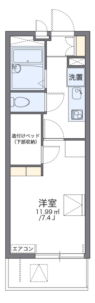 レオパレス嵯峨野 207号室 間取り