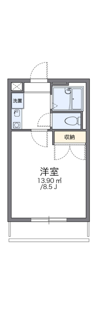 レオパレスサンハイツⅡ 102号室 間取り