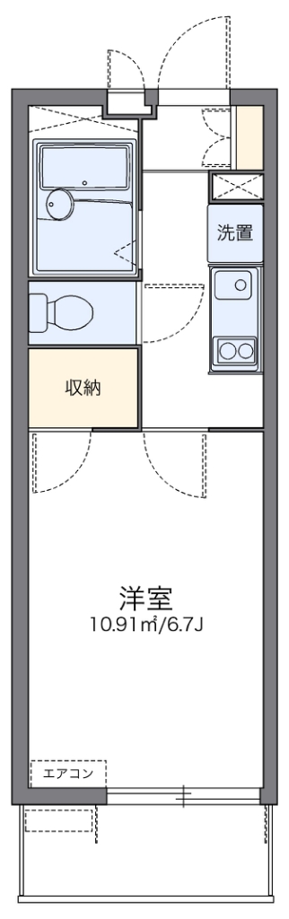 レオパレスアレグリーア 313号室 間取り