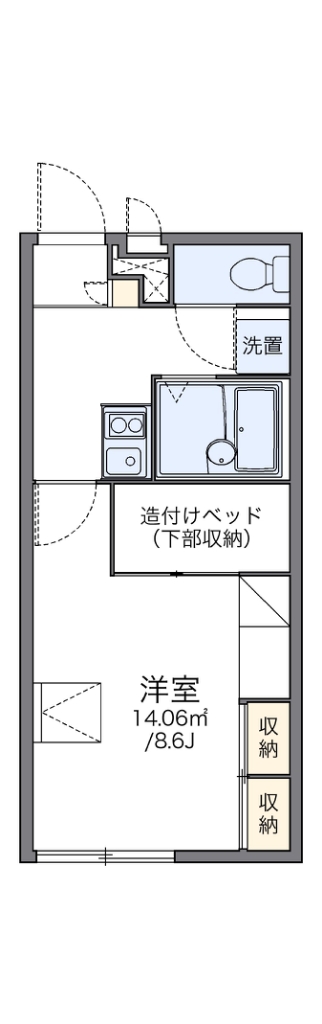 レオパレスグリーンハイツ４号館 213号室 間取り