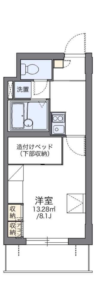 レオパレス光 102号室 間取り