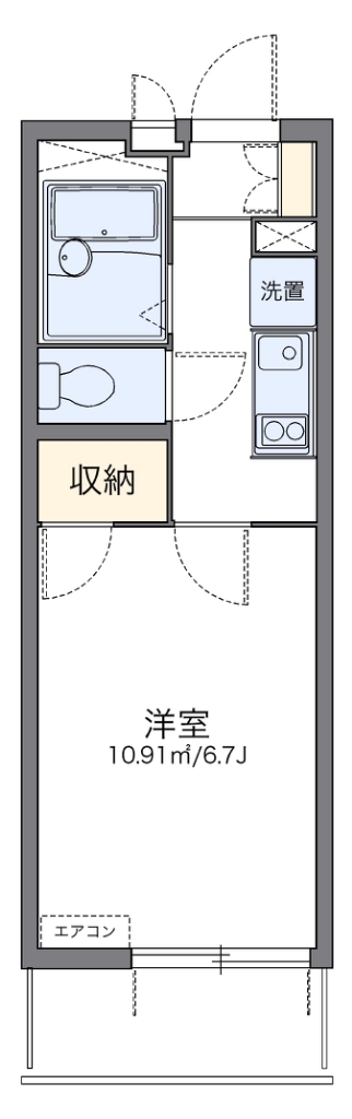 レオパレスエスポワール新宿町 402号室 間取り