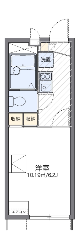 レオパレスマロンフィルド 105号室 間取り