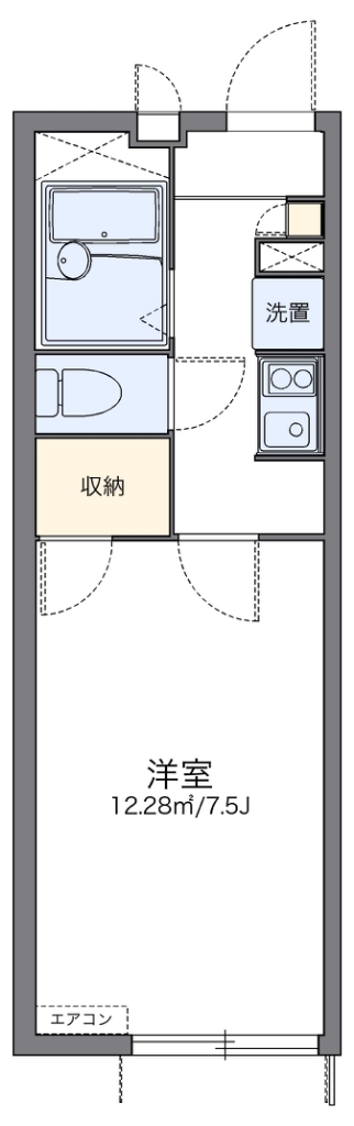 レオパレススカイブルー 101号室 間取り