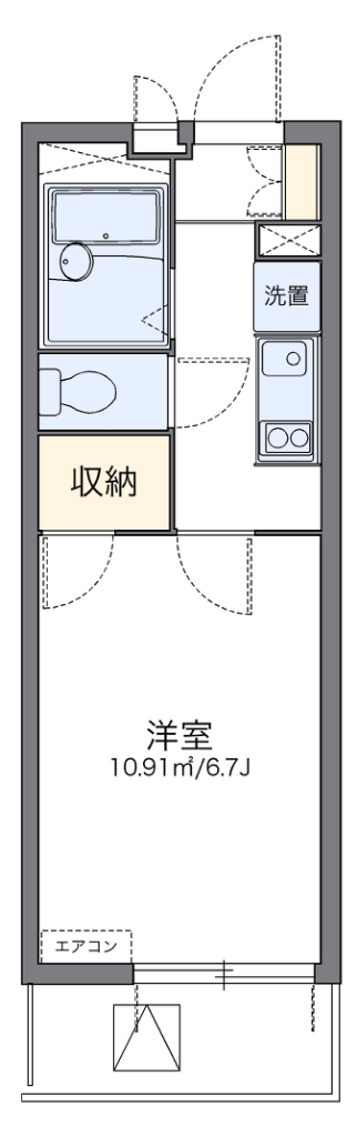 レオパレスエスポワール新宿町 408号室 間取り