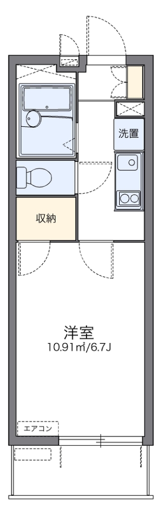 レオパレスメティス 203号室 間取り