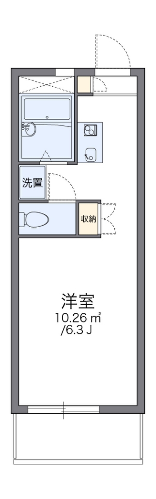 レオパレスサニーコートイシガキ 208号室 間取り