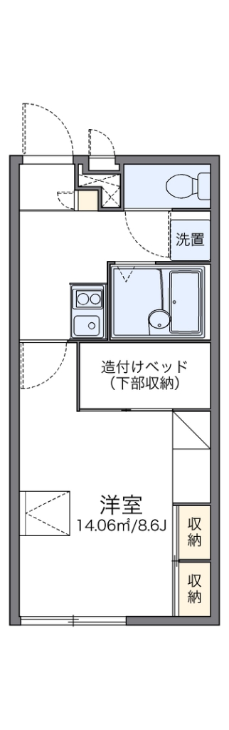 レオパレスラフィネ 106号室 間取り