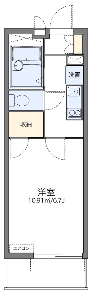 レオパレスＭａｋｅａｒｒｏｗⅢ 105号室 間取り