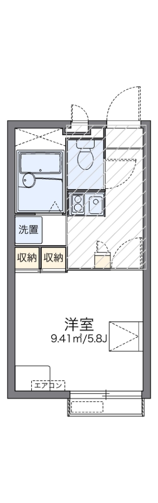 レオパレス若葉 204号室 間取り