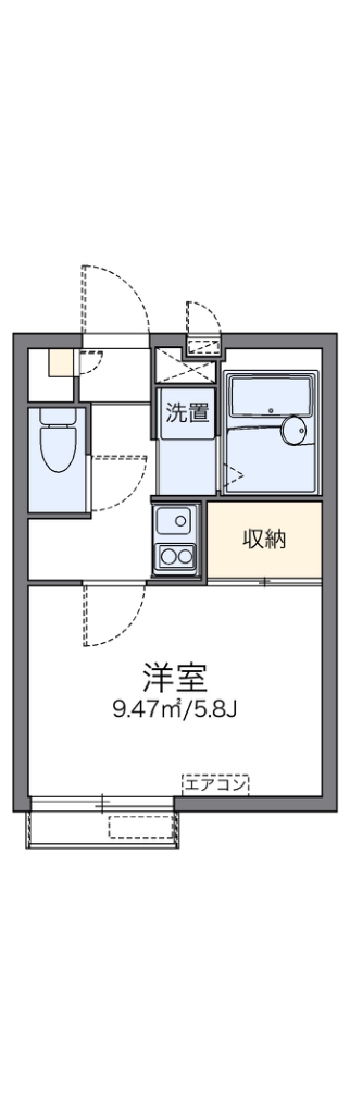 レオパレスクレスト千寿二号舘 202号室 間取り