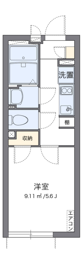 クレイノポラリスⅡ 202号室 間取り
