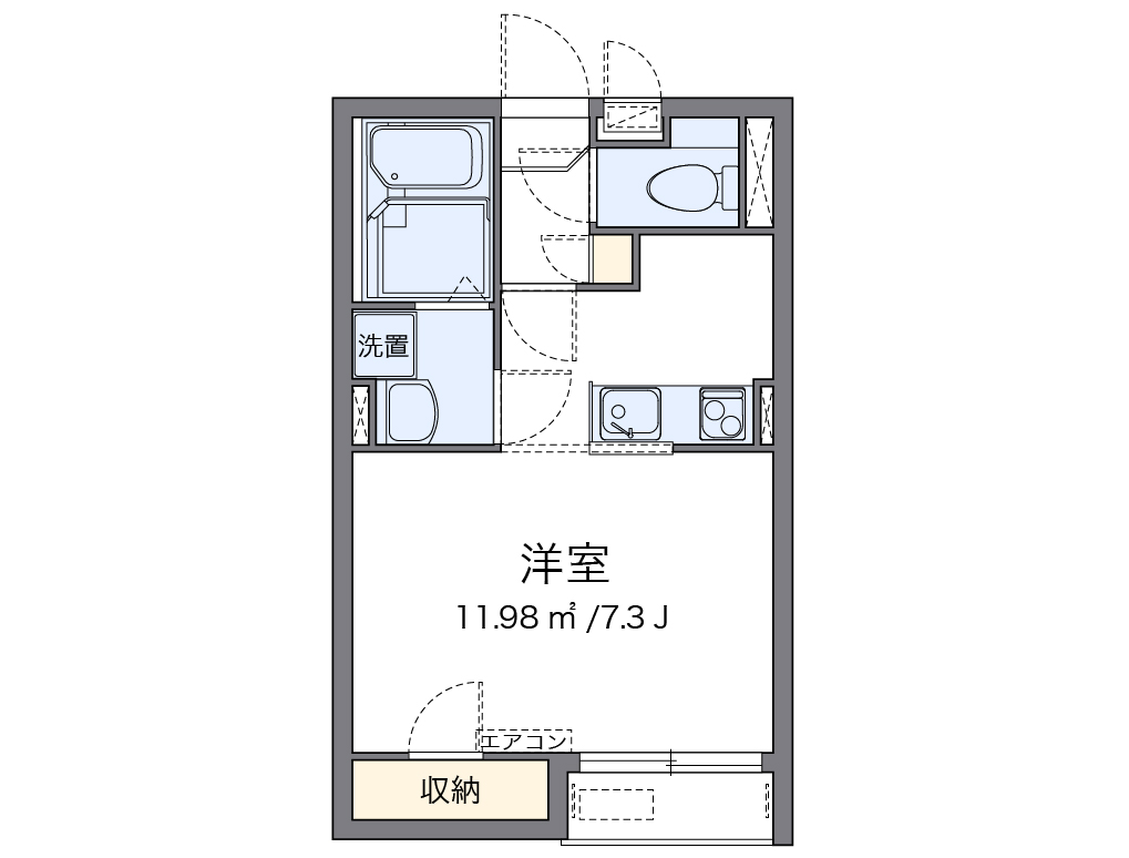 レオネクストＮＡＧＯＭＩ 102号室 間取り