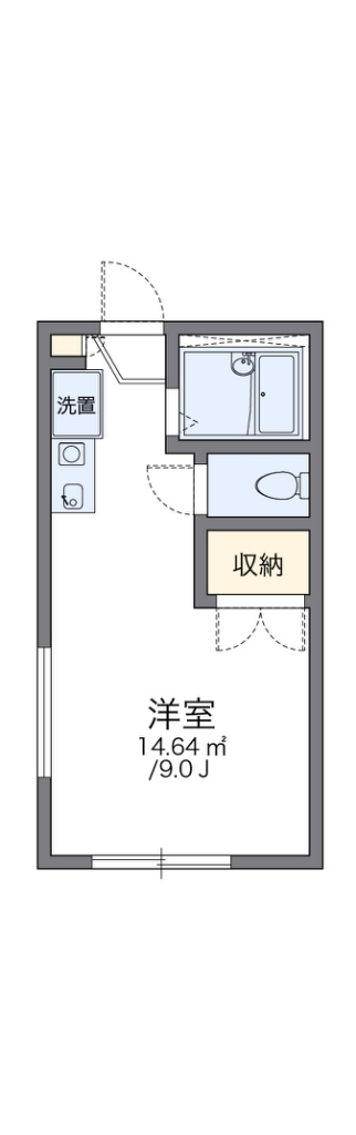 レオパレスプルニエ 206号室 間取り