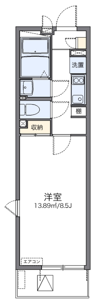 レオネクストウエストアングル 303号室 間取り