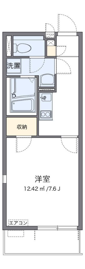 クレイノグラシアス　ワン 201号室 間取り