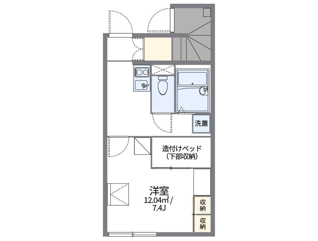 レオパレス山吹 107号室 間取り
