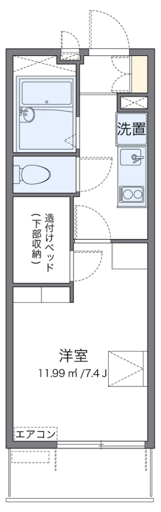 レオパレスエクセラン 302号室 間取り