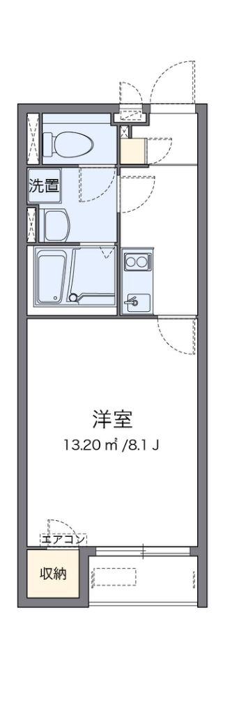 クレイノファースト東原 205号室 間取り